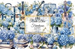 Big Country Vintage Blue Ice Farmhouse Watercolor Clipart Product Image 7