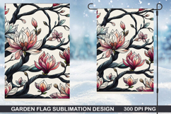 Flowers Garden Flag Sublimation| Spring Garden Flag PNG Product Image 1