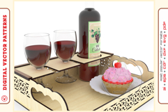 Wine Serving Tray V1 - laser cutting file - Glowforge ready Product Image 9