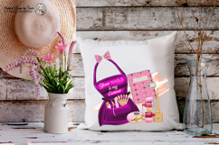 Nail Apron Sublimation PNG Pink Beauty Quote Design Product Image 7