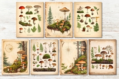 21 Vintage Mushroom Forest Junk Journal Pages Printable Product Image 2