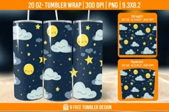 Day And Night Tumbler Wrap Designs, Sublimation Wrap Product Image 1