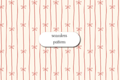 Cute Hand-Drawn Bow Stripe Seamless Pattern Design Product Image 1