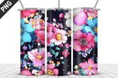 Flowers Tumbler Wrap | Sublimation Design | Tumble PNG Product Image 2