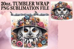 Lively Owl 3D Sublimation Wrap: Colorful Tumbler Art Product Image 1