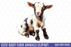 Cute Baby Farm Animals Clipart Bundle Product Image 10
