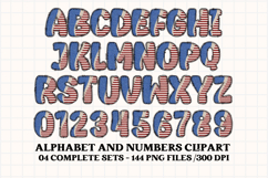 4th July Alphabet png clipart, independence letters doodle Product Image 3
