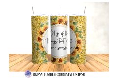 Sunflower Glitter 20 OZ Tumbler Sublimation Design PNG Product Image 1
