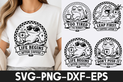 Funny Frog Coffee SVG | Cute Frog Quotes PNG DXF EPS SVG Product Image 1