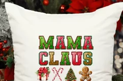 Mama Claus PNG, Embroidered Letters Mama Claus for Shirt Product Image 5