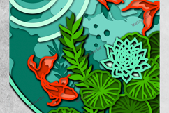 Multilayer Koi Fish Pond Laser Cut 3D File Mandala SVG Product Image 3