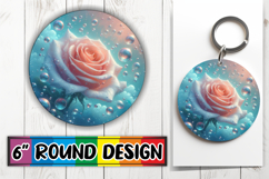 Radiant Circle Sublimation Keychain, 3D Flower Product Image 1