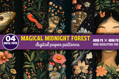 Magical Midnight Forest Backgrounds PNG Product Image 1