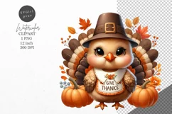 Autumn clipart, Turkey clipart, Thanksgiving clipart Product Image 1