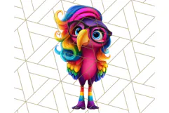 Funky Safari Animals PNG Clipart With Rainbow Hair, Cute Png Product Image 5