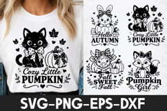 Cute Black Cat Pumpkin SVG PNG Product Image 1
