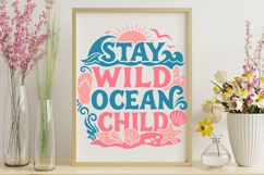 Stay Wild Ocean Child Svg, Retro Summer Svg, Beach Life Svg. Product Image 10