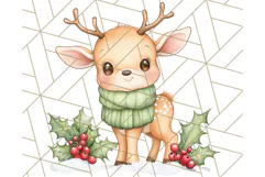 Muted Cute Safari Christmas Animal PNG Clipart, Holiday Png Product Image 5