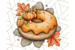 Fall Donut Clipart PNG, Autumn Donuts With Pumpkins Product Image 5