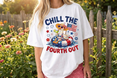 Chill the Fourth Out Goose PNG T-Shirt|4th of July PNG Subli Product Image 9