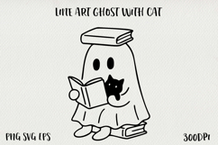 Cute Line Art Doodle Ghost Clipart | Halloween PNG SVG EPS Product Image 1