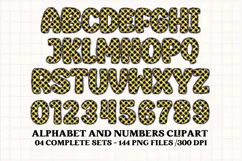 Black and Gold Alphabet png clipart, gold letters doodle Product Image 3