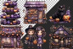 Watercolor Purple Halloween Illustrations Bundle Product Image 3