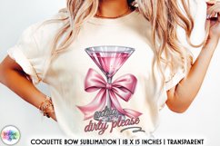 Dirty Martini Pink Cocktail Sublimation | Coquette Bow PNG Product Image 1