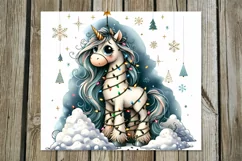 Funny Christmas unicorn | Skinny tumbler sublimation design Product Image 5