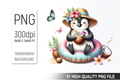 Summer Animals Clipart PNG Bundle, Tropical Summer Animals Product Image 6