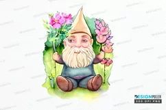 Watercolor Garden Gnome PNG Clipart Product Image 1