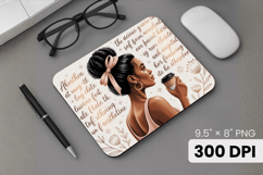 Afro Girl / Woman braided hair Mouse Pad, Black Queen PNG Product Image 1