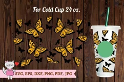 Butterfly Tumbler svg for Full Wrap Venti Cold Cup 24 oz Product Image 3