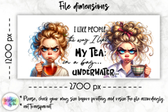 Funny Tea Lover Mug Wrap, Sarcastic Mug Design, Grumpy Face Product Image 2