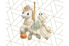 Creepy Carnival Halloween Clipart PNG with Hayride Art Product Image 4