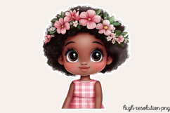 Peekaboo African Black Girl Clipart PNG Product Image 1