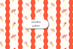 Retro Summer Stripe Seamless Beach Pattern Design Product Image 1