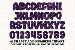 Neon Halloween Alphabet png clipart,halloween letters doodl Product Image 3