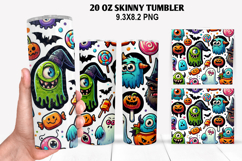 Halloween Skinny Tumbler 20oz Wrap Design, Halloween Tumbler Product Image 1