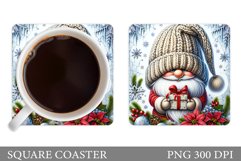 Christmas Gnome Coaster. Christmas Coaster Sublimation Product Image 1