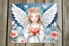 Angels | 4 Valentine Skinny tumbler Sublimation designs P2 Product Image 5