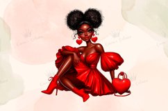 Valentines Day Clipart, Valentine Afro Girls, Love Clipart. Product Image 8