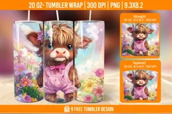 Highland Cow Tumbler Wrap Designs, Sublimation Wrap Product Image 1