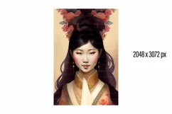 10 images Asian woman art. Instant Download: Exquisite Asian Product Image 5