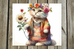 Hippie animals | 4 Skinny Tumbler sublimation designs PL2 Product Image 5