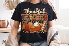 Thankful Teacher PNG, Thanksgiving Pumpkin Pie Sublimation Product Image 8