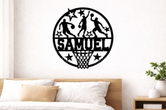Basketball Round Name Sign SVG Laser Cut Product Image 2
