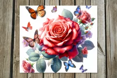 Valentine rose | Skinny tumbler Sublimation design PLUS2 Product Image 5