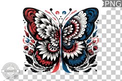 4Th Of July Flora Butterfly - Sublimation 4th of July PNG Product Image 1