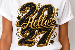 Hello 2027 PNG Clipart, Happy New Year 2027 Sublimation Product Image 2